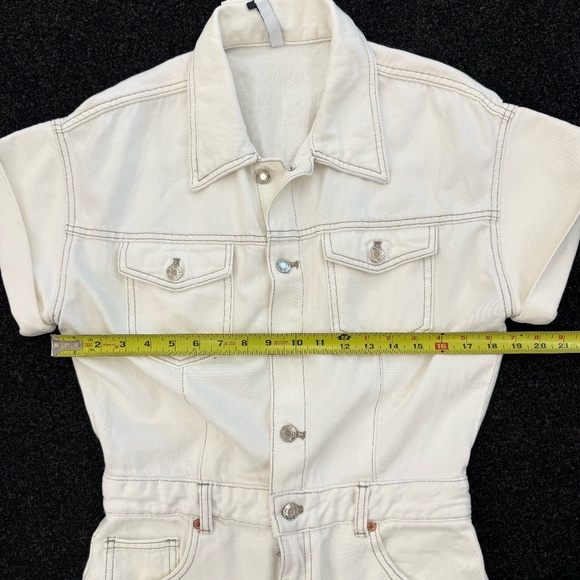 Zara White Denim Jumpsuit Size Medium (NWT) - Picture 5 of 7